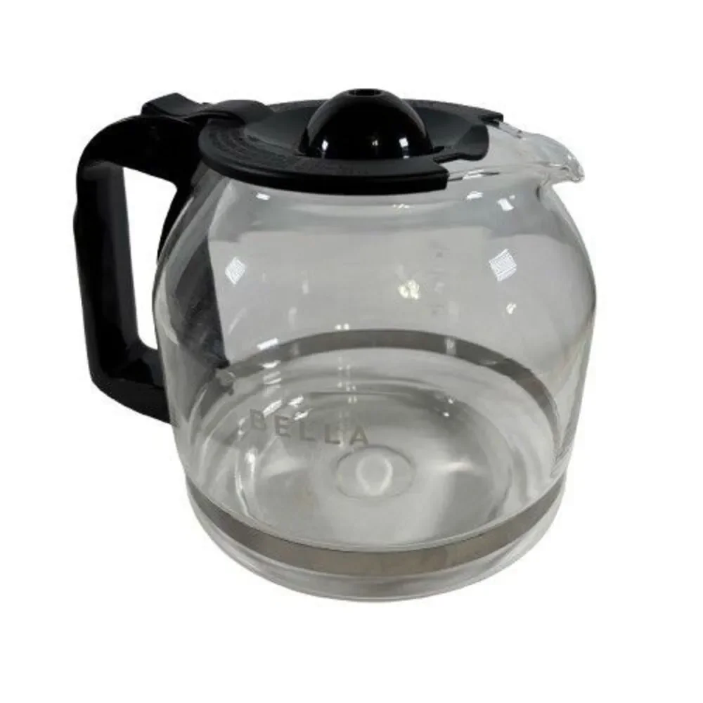 Bella 12 Cup Drip Coffee Maker Glass Carafe Pot Replacement Part with Lid/Cover
